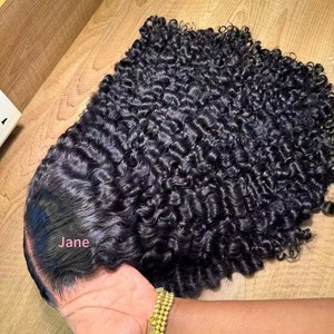 13x6 Glueless HD Lace Frontal Perücken aus unbehandeltem vietnamesischem Haar, burmesische <span class=keywords><strong>Pixie</strong></span> Curly Echthaarperücken mit kleinen Knoten, Remy Indisches Haar, Closure Perücken - Product Image 1