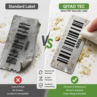 Étiquette de code-barres personnalisée en métal argenté mat, étiquette d'identification pour équipement électronique, appareils, machines, rouleau, MOQ 100 pièces