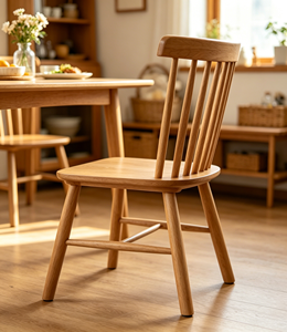 Modern Scandinavian Wooden Spindle <b>Back</b> <b>Chair</b> For Living Room And Dining Area With Solid Wood Legs And Ergonomic Design - Product Image 2