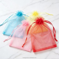 Sacs de rangement en organza transparents, écologiques et durables, avec impression de logo personnalisée, impression par transfert thermique, couleur et taille personnalisées, cadeau