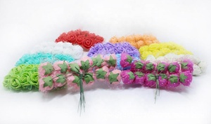 LUYI - Meilleures ventes : 144 roses en PE/organza de 2,5 cm, mini bouquet de fleurs en mousse pour mariages, extérieur et intérieur - Product Image 4