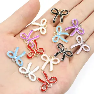 Meisjes Lieve Ornament Hangers Voor Diy Ketting Armband Oorbellen Geschenken Ins Stijl Kleurrijk Strik Emaille Bedels