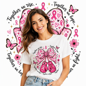 Transferencias de Impresión DTF de Plastisol Termoadhesivas para Planchar con Diseño 'Nos Luchamos Juntos por el Cáncer de Mama', Precio Mayorista, MOQ Bajo - Product Image 6