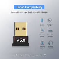 Transmisor adaptador USB 5,0, receptor de Dongle de Audio inalámbrico para ordenador, PC, portátil, con función de reproducción, accesorios de Audio y vídeo