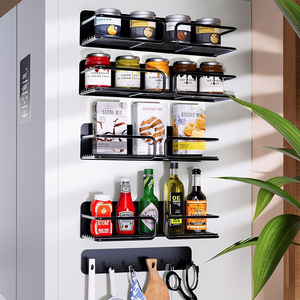 Estante organizador de <span class=keywords><strong>especias</strong></span> magnético <span class=keywords><strong>para</strong></span> refrigerador, almacenamiento de organizadores de cocina de nevera con imán móvil - Product Image 3