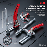 Pince à rail à cliquet Maxtool 60 mm à dégagement rapide en acier, garantie 1 an pour l'assemblage, le travail du bois et le bricolage