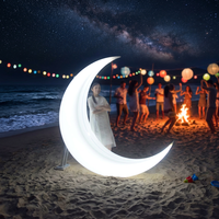 Lampe LED Lune Lumineuse pour Décoration de Jardin, Éclairage d'Ambiance pour Parc Carré, Matériau PE, Lumière Paysagère