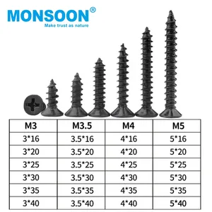 Vis à fermeture automatique M1/M6, pièces, avec filetage métalliques