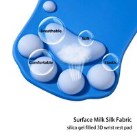 Tapis de souris de jeu Patte de chat 270x200x25mm avec repose-poignet en silicone souple non toxique, design ergonomique et mignon pour bureau et ordinateur
