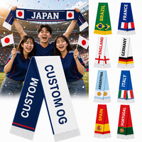 Écharpes de créateurs en gros, écharpes chaudes en satin personnalisées imprimées pour les supporters de clubs de football, Japon