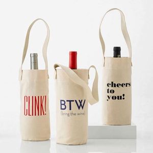 Sac de transport pour bouteille en toile de coton robuste, vierge, avec logo personnalisé - Product Image 2