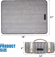 Couverture de pique-nique imperméable avec sangle de transport tapis de Camping pliant lavable en Machine pour tapis de plage ou fête de Camping en plein air en famille
