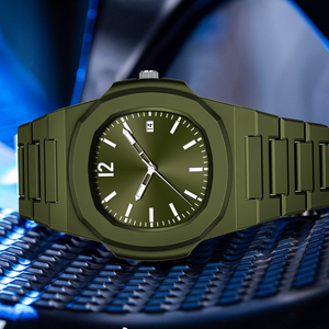 Mens Fashion Luxury Watch Matte Black <b>Case</b> Square Dial Quartz Wristwatch Waterproof Business Gift Timepiece - Product Image 2