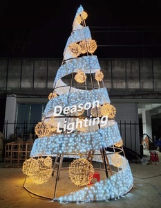 Alberi <span class=keywords><strong>di</strong></span> <span class=keywords><strong>Natale</strong></span> Artificiali Giganti da Esterno <span class=keywords><strong>con</strong></span> Illuminazione <span class=keywords><strong>LED</strong></span> - 5m, 8m, 10m, 20ft, 30ft, 40ft, 50ft <span class=keywords><strong>con</strong></span> Supporto in Metallo - Product Image 2