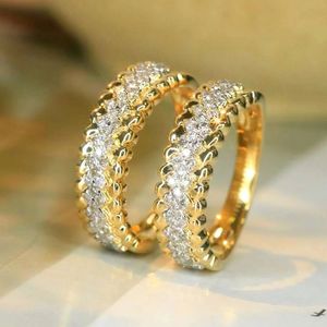 Bague de mariage Xinfly en or jaune 18 carats, design classique, motif corde, diamant naturel 0,30 ct, pour une allure romantique et tendance, idéale pour les fêtes - Product Image 4