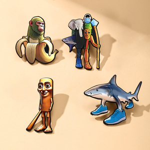 Badges en émail souple UV personnalisés en gros, motifs de personnages de mèmes surrealistes, épingles en zinc lavables, fabrication directe d'usine, OEM ODM en stock - Product Image 1