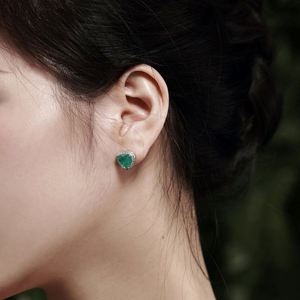 Pendientes de Plata de Ley 925 con Baño de Rodio, Diseño de Corazón Azul Paraíba, con Circonitas 5A, Estilo Eternidad, Nueva Colección Dylam - Product Image 4