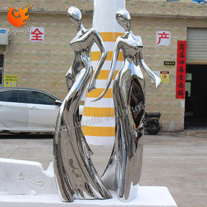 Escultura de Mujer de Acero Inoxidable para Jardín Exterior, Personalizada, Grande, con Superficie Pulida a Espejo, Adorno Moderno para Paisajes - Product Image 4