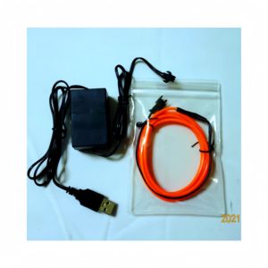 2.3mm 300cm blu EL filo con spina USB-A EL filo Inverter, funziona su batterie 3-12V (ideale per disegni portatili - Product Image 3