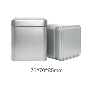विंटेज 70*70*85mm उच्च गुणवत्ता खाली अलक गोल्ड छोटे धातु टिन पैकेजिंग बॉक्स