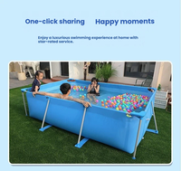 Großer Aufblasbarer PVC-Swimmingpool für den Außenbereich mit Abnehmbarem Clip-Netz für Kinder & Erwachsene