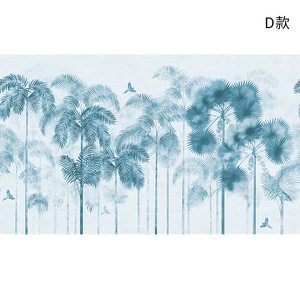 Palmier Oiseau Paysage Papier Peint <span class=keywords><strong>Tv</strong></span> Fond Mur Tissu Salon Chambre Mur Tissu Bois Jungle Murale - Product Image 4
