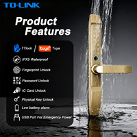 Cerradura Inteligente Ttlock App Tuya Wifi Slim Digital Impermeable con Huella Dactilar para Puerta Corredera de Vidrio y Aluminio
