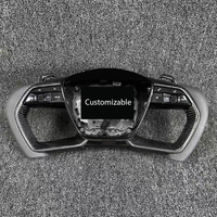 Volante de fibra de carbono adecuado para Audi A3 A4 A5 A6 A7 A8 C7 C8 Q5 Q7 R8 RS3 RS4 RS6 accesorios interiores automotrices