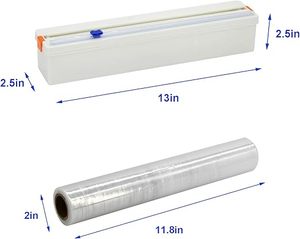 HuamaohengchunPlastic Wrap Dispenser with Cutter, Refillable Cling Film Dispenser with 12 inch328Ft Cling Film - Product Image 2