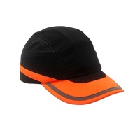Casco de Seguridad Estilo Béisbol, Color Negro y Naranja, con Protección Contra Impactos y Logotipo