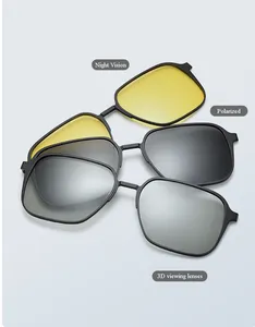 Sunglasses Sport High-Tech Bluetooth Sunglasses 2 in 1 Magnetic Almg Frames Sunglasses 2024 Wholesale Classy Square Shade Smart