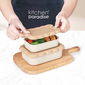 Customized High-Capacity Grade Silicone Bento <b>Lunch</b> BPA Free Food Spotted Storage <b>Box</b> With Lid - Product Image 3