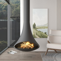 Cheminée suspendue autonome, à bois, électrique, à éthanol, atomisante, moderne, décorative, pour intérieur, avec fonction de chauffage