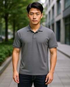 เสื้อโปโลชายแบรนด์สั่งทำ แขนสั้น สีพื้น ผ้าคอตตอนผสมโพลีเอสเตอร์ ระบายอากาศได้ดี สวมใส่สบาย  ปักโลโก้ด้านหน้าได้ - Product Image 3