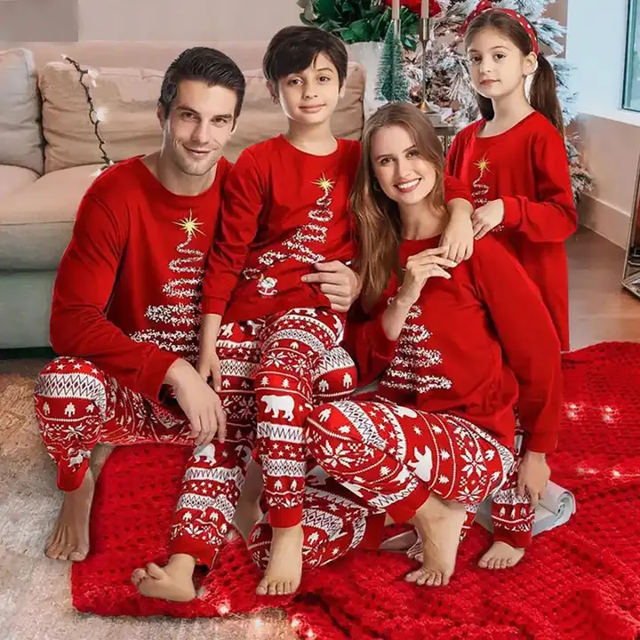 도매 2024 크리스마스 onesie 잠옷 가족 세트 플러스 사이즈 여성 잠옷