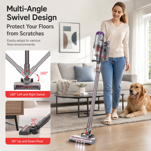 Aspirateur sans fil OEM ODM GC705, aspiration puissante, rechargeable, aspirateur à main et à bâton pour poils d'animaux, nettoyage des tapis et des sols - Product Image 1