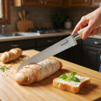 Ensemble de couteaux Kuisine 15 pièces en acier inoxydable à haute teneur en carbone, bloc à couteaux avec manche en ABS, utilisation domestique, ustensiles de cuisine ergonomiques, aiguiseur intégré