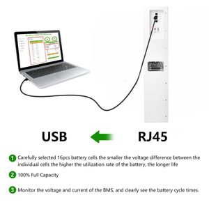 RS485 CAN <span class=keywords><strong>Pylontech</strong></span> Montage au sol 48V 51.2V 200Ah 280Ah 300Ah 500Ah 600Ah 10KW 15KW Batterie au lithium pour le stockage d'énergie à domicile - Product Image 3