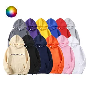 Groothandel Hoge Kwaliteit Plain Custom Print Borduren Logo Basic Trui Leverancier Fleece Streetwear Unisex 100% Katoen Hoodies