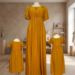Mother Daughter Premium Luxury Rayon Maxi Floral Print Jalabiya <b>Dress</b> Set Elegant Matching Modest Kaftan Casual Traditional - Product Image 3