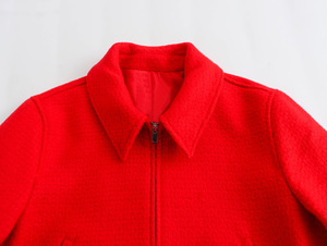 Veste décontractée pour femme à manches longues, col rabattu, fermeture éclair rouge, vente chaude - Product Image 3