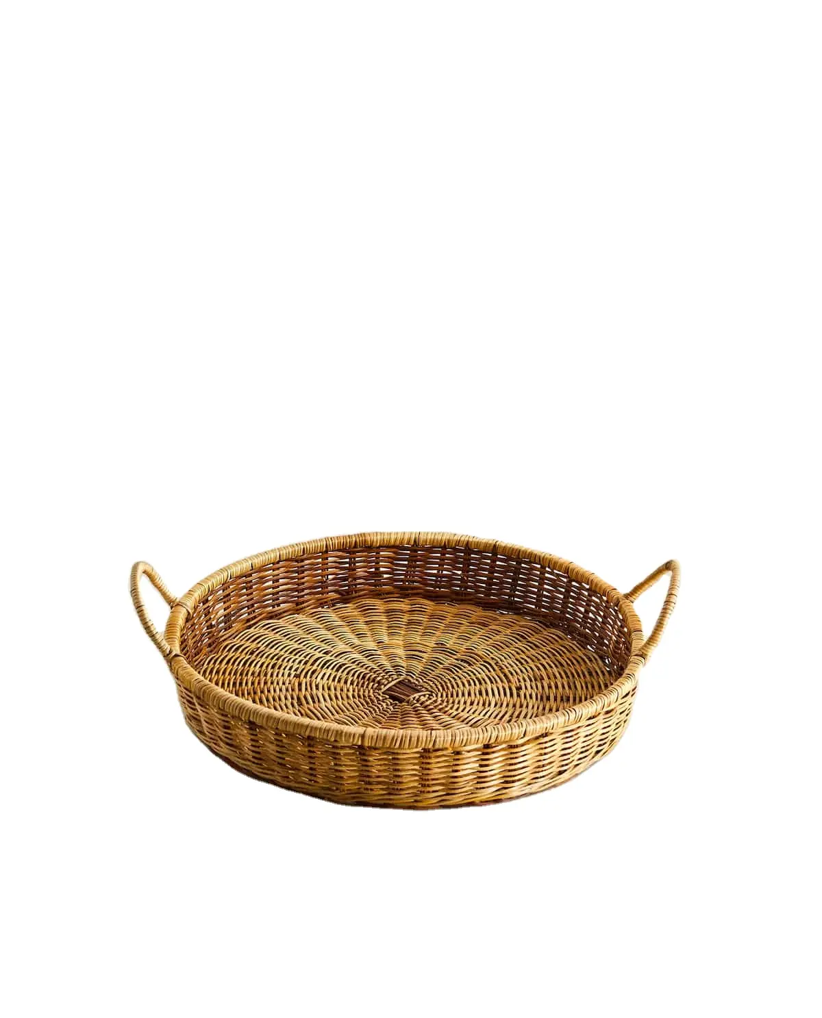 Best selling Amazon rattan oval basket with two side handles storage baskets