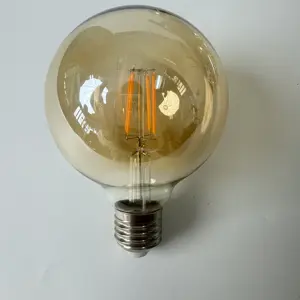 G80 4W 6W Led Filament Light Amber Glass E26/E27 Base Super Warm White 2200K Globe Bulb