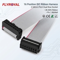 Conjunto de cable plano con conector hembra de doble fila IDC de 16 núcleos y paso de 2.54 mm para equipos de control industrial
