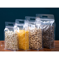 Sachet alimentaire personnalisé mat transparent à fond plat, résistant à l'humidité, avec fermeture auto-adhésive thermoscellable pour l'emballage du lait et des aliments pour animaux de compagnie