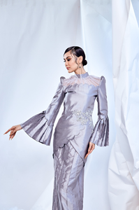 <span class=keywords><strong>ชุด</strong></span>แต่งงานมุสลิมแขนยาวสีขาวแบบสุภาพ <span class=keywords><strong>ชุด</strong></span>แต่งงานแบบเรียบง่าย ปักลายบาจูกูรุง จาก SIPO มาเลเซีย - Product Image 4