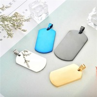 Acier inoxydable Rectangle Sublimation Imprimable Bijoux Personnalisé Personnalisé Nom Vierge ID Logo Graver Mens Pendentif