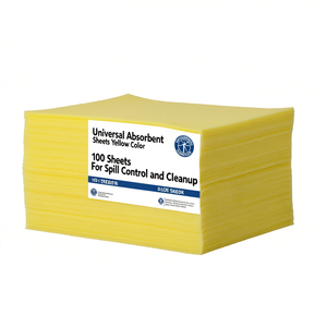 Ttake Universal Absorbent Sheets Yellow Color 100 Sheets <b>For</b> Spill Control And Cleanup - Product Image 2