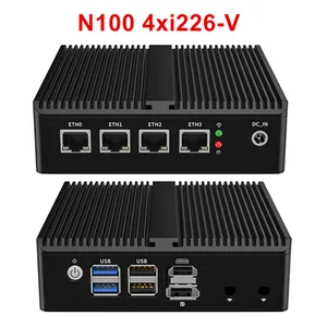 12th Gen InteI Firewall N100 Soft Router 4x 2.5G I226 I225 LAN NVMe Industrial Fanless Mini PC HDMI2.0 OPNsense PVE ESXi