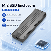 Carcasa para SSD NVMe M.2 sin Herramientas, 10 Gbps USB 3.2 Gen2, Aluminio, 2230/2242/2260/2280, Estuche Portátil para Disco Duro Externo